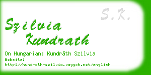 szilvia kundrath business card